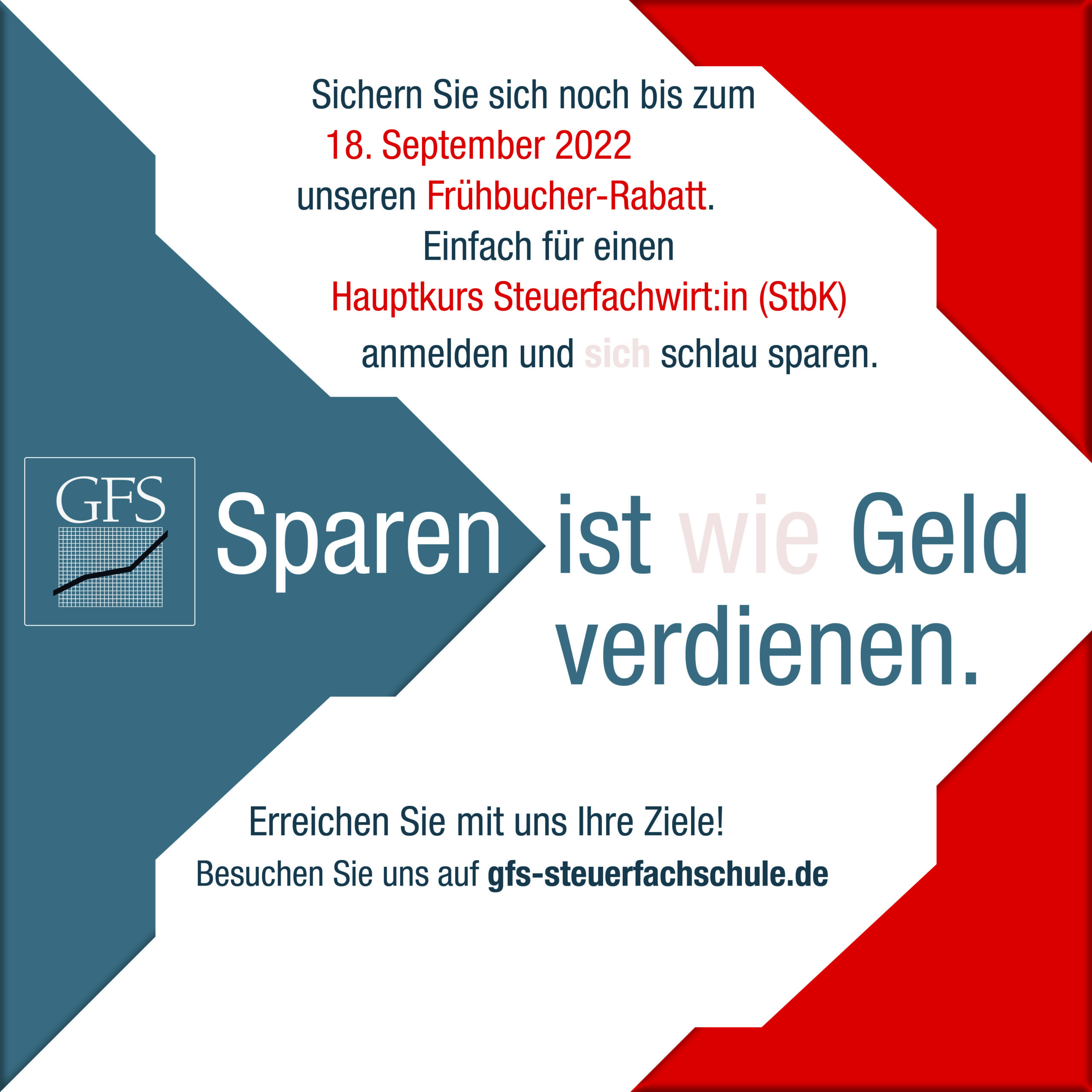Social Media Post Steuerfachwirte Frühbucher-Aktion 2022